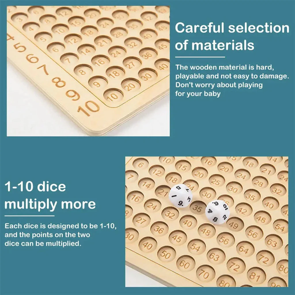 WOODEN MONTESSORI MULTIPLICATION BOARD GAME