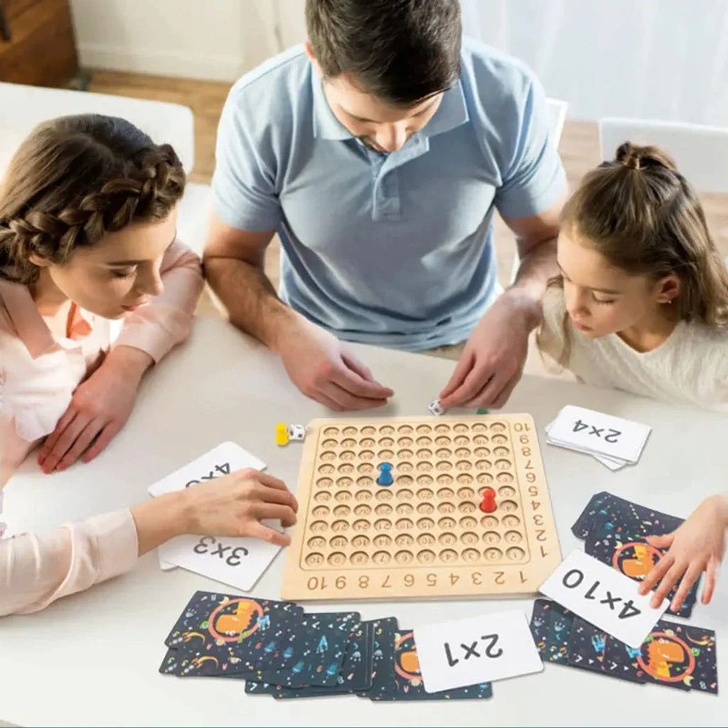 WOODEN MONTESSORI MULTIPLICATION BOARD GAME