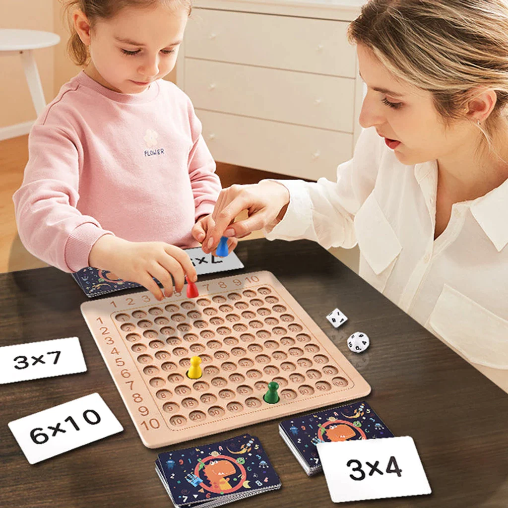 WOODEN MONTESSORI MULTIPLICATION BOARD GAME